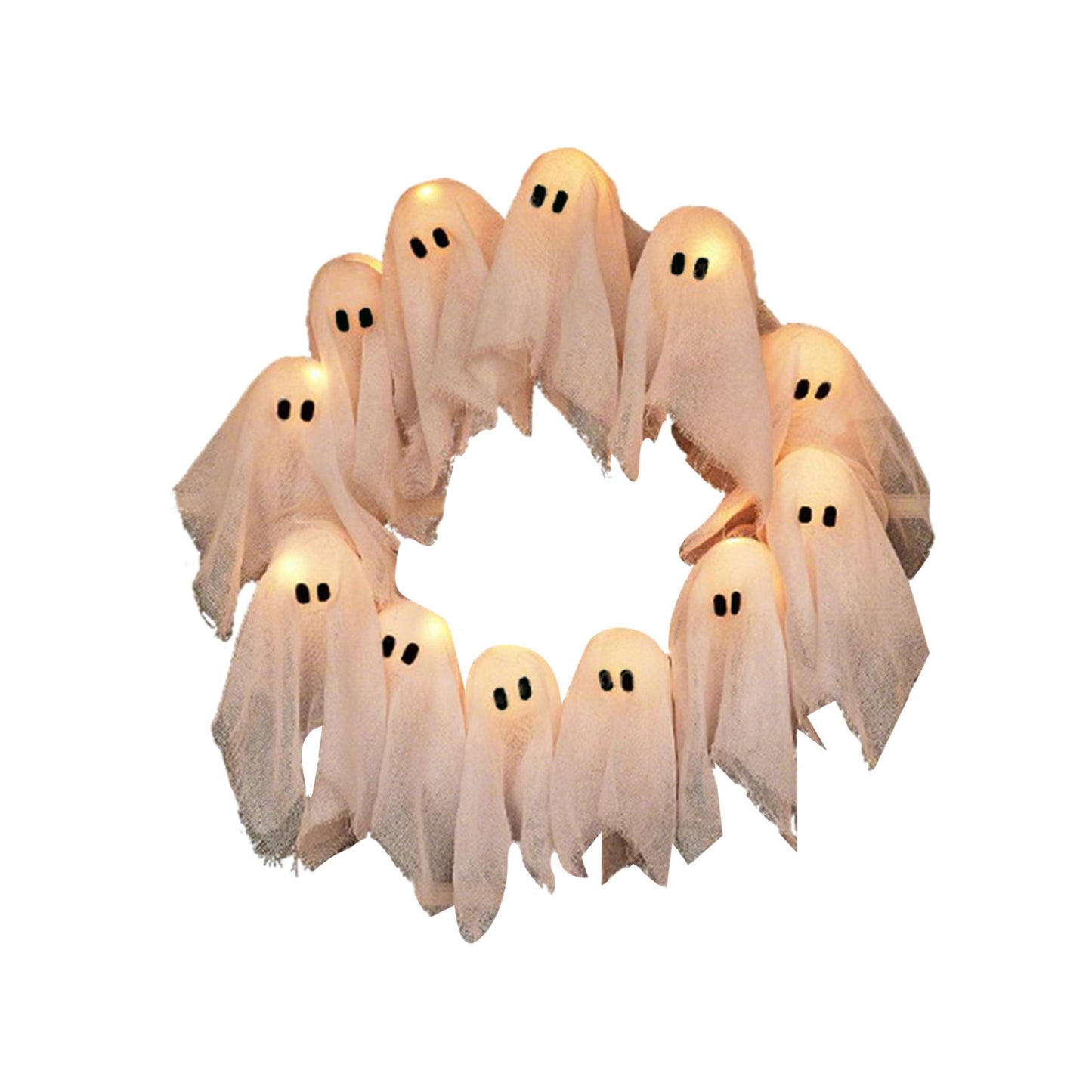 Halloween Ghost Garland With Glowing White Ghost Door Decoration