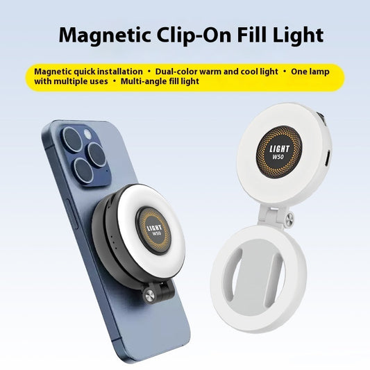 W50 Portable Magnetic Selfie Fill Light for Mobile Phones