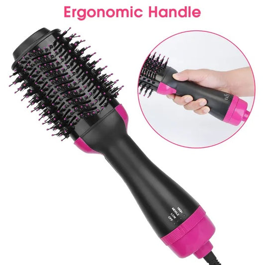 4-in-1 Hot Air Brush Dryer Volumizer for Straightening, Curling, and Drying
