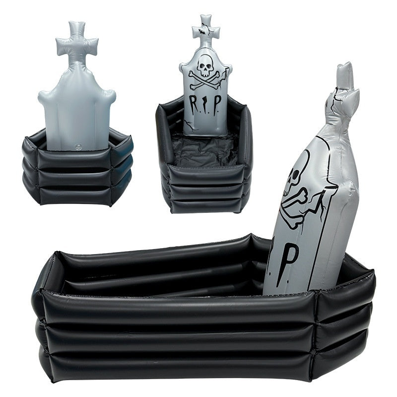 Halloween Inflatable Skull Tombstone Ice Bar