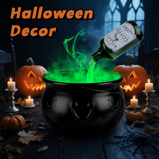 Halloween Decorations Floating Bottle Set With Witches Cauldron And Mist Maker With Green Light Spooky Vintage Party Decorations For Indoor Home Kitchen Living Room Entry Table