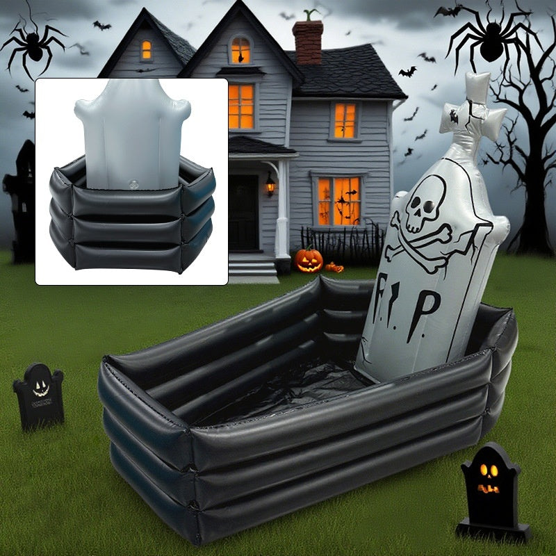 Halloween Inflatable Skull Tombstone Ice Bar
