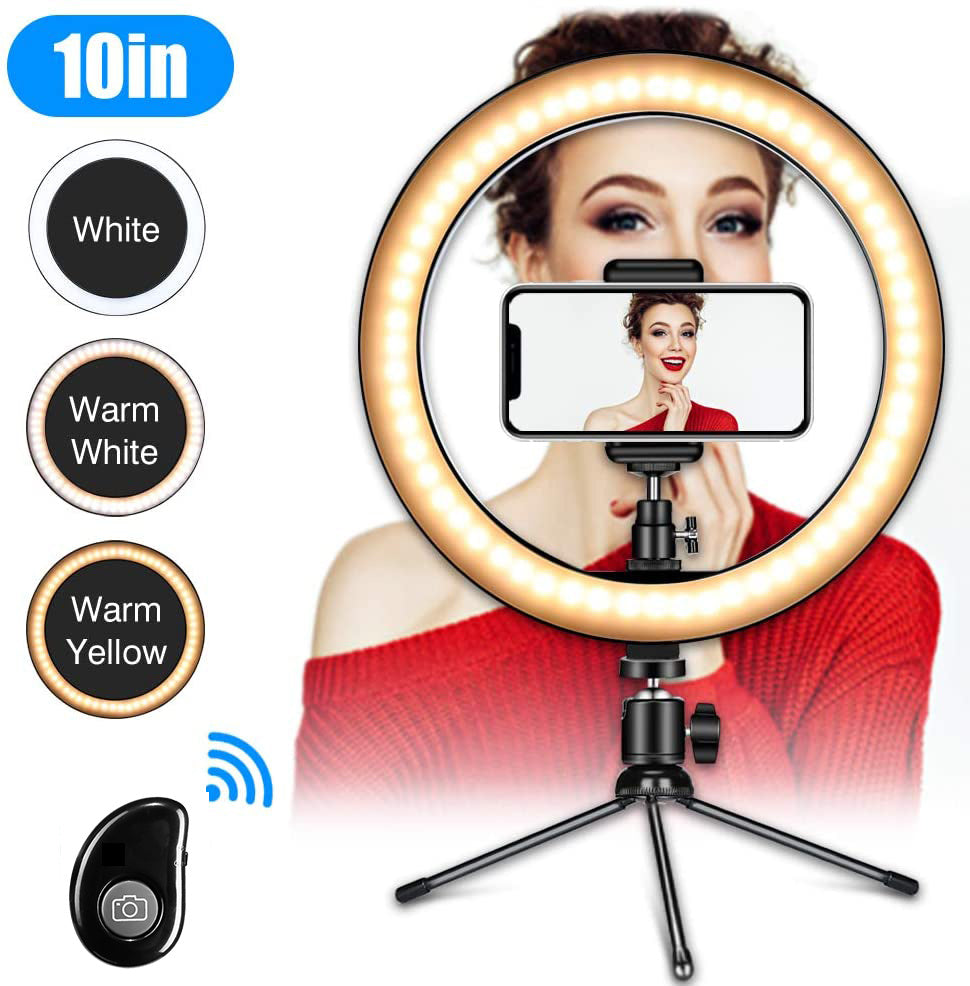 10-inch ring light for selfie enhancement