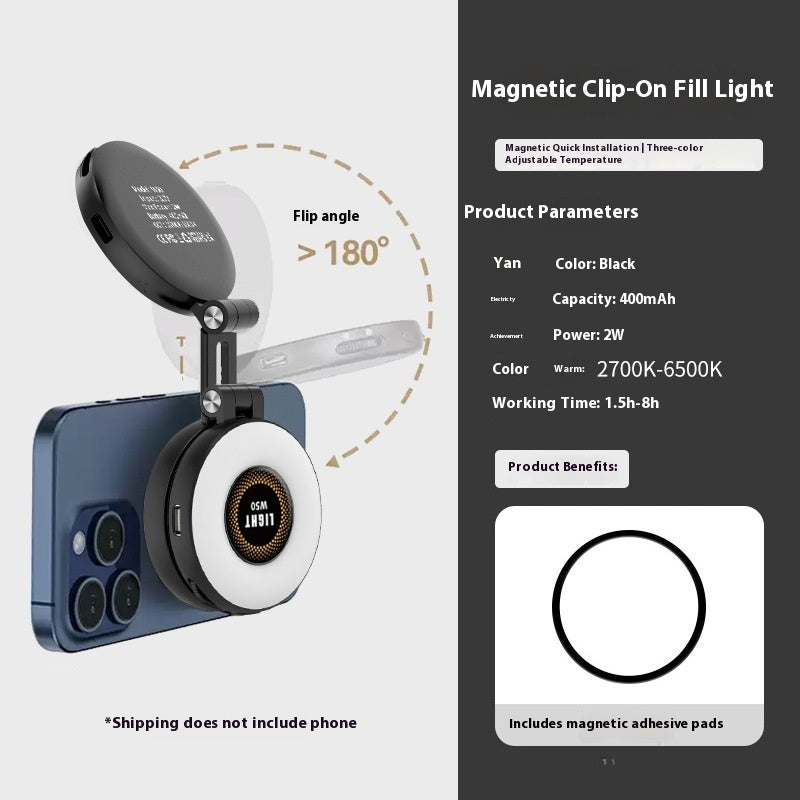 W50 Portable Magnetic Selfie Fill Light for Mobile Phones