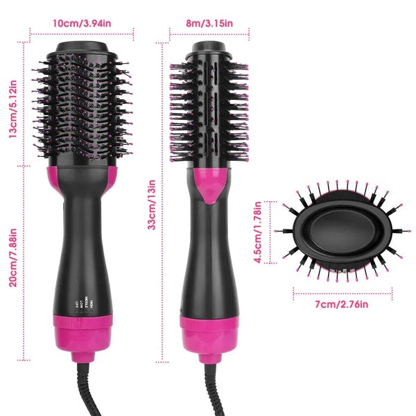 4-in-1 Hot Air Brush Dryer Volumizer for Straightening, Curling, and Drying