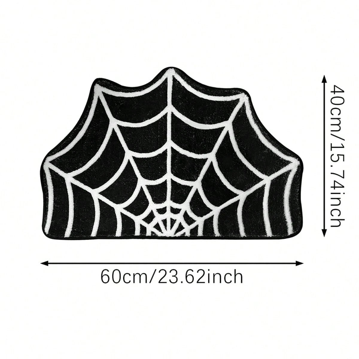 Halloween Carpet 23.6x15.7 Inches And 31.5x19Inches Gothic Carpet Spider Web Indoor Rug Halloween Bathroom Mat Non-Slip Carpet Spider Web Bath Mat Suitable For Front Door, Bedroom, Living Room