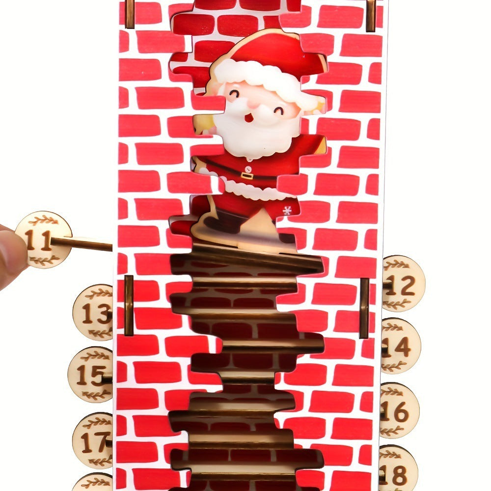 Wooden Santa Claus Advent Calendar – 24-Day Christmas Countdown Decor