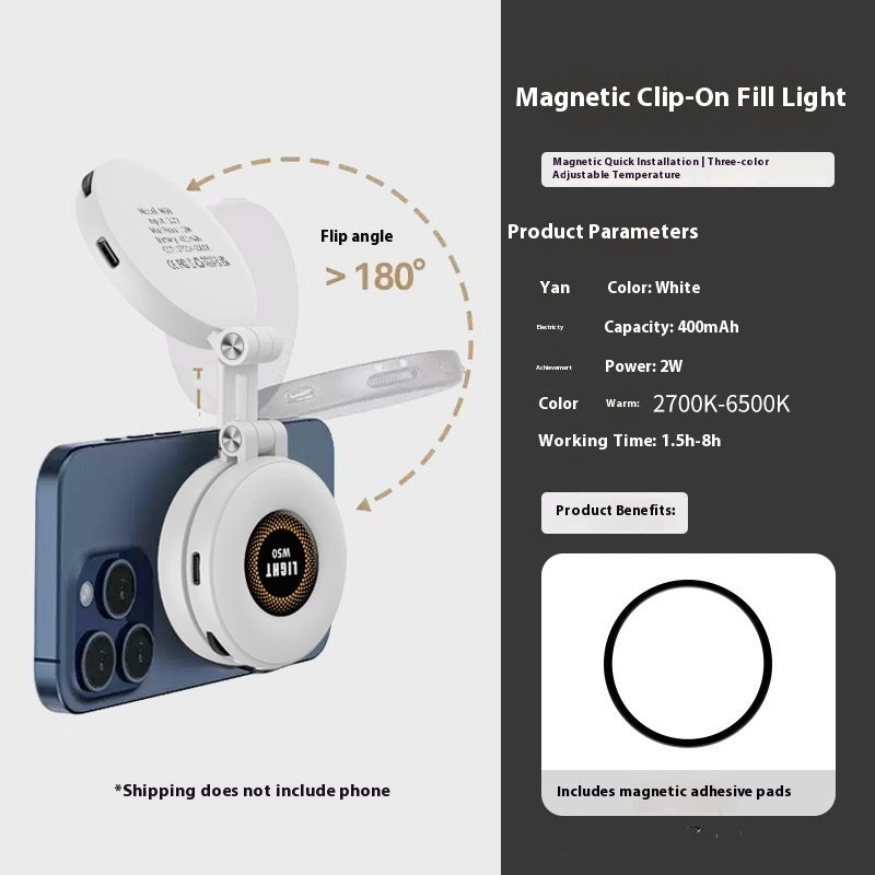W50 Portable Magnetic Selfie Fill Light for Mobile Phones