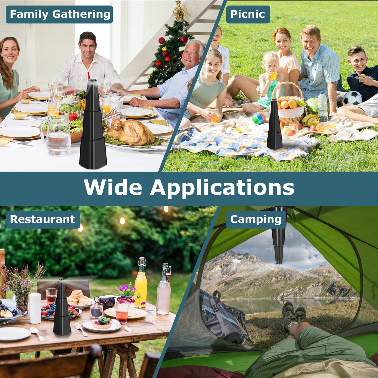 4Pcs Fly Repellent Fan Table Top Battery Powered Bug Deterrent Fan Hanging Food Fans For Party BBQ Picnic Camping