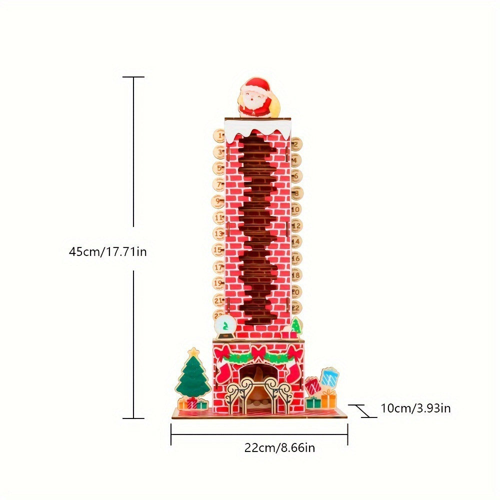 Wooden Santa Claus Advent Calendar – 24-Day Christmas Countdown Decor