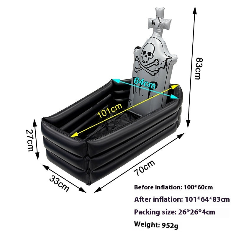 Halloween Inflatable Skull Tombstone Ice Bar