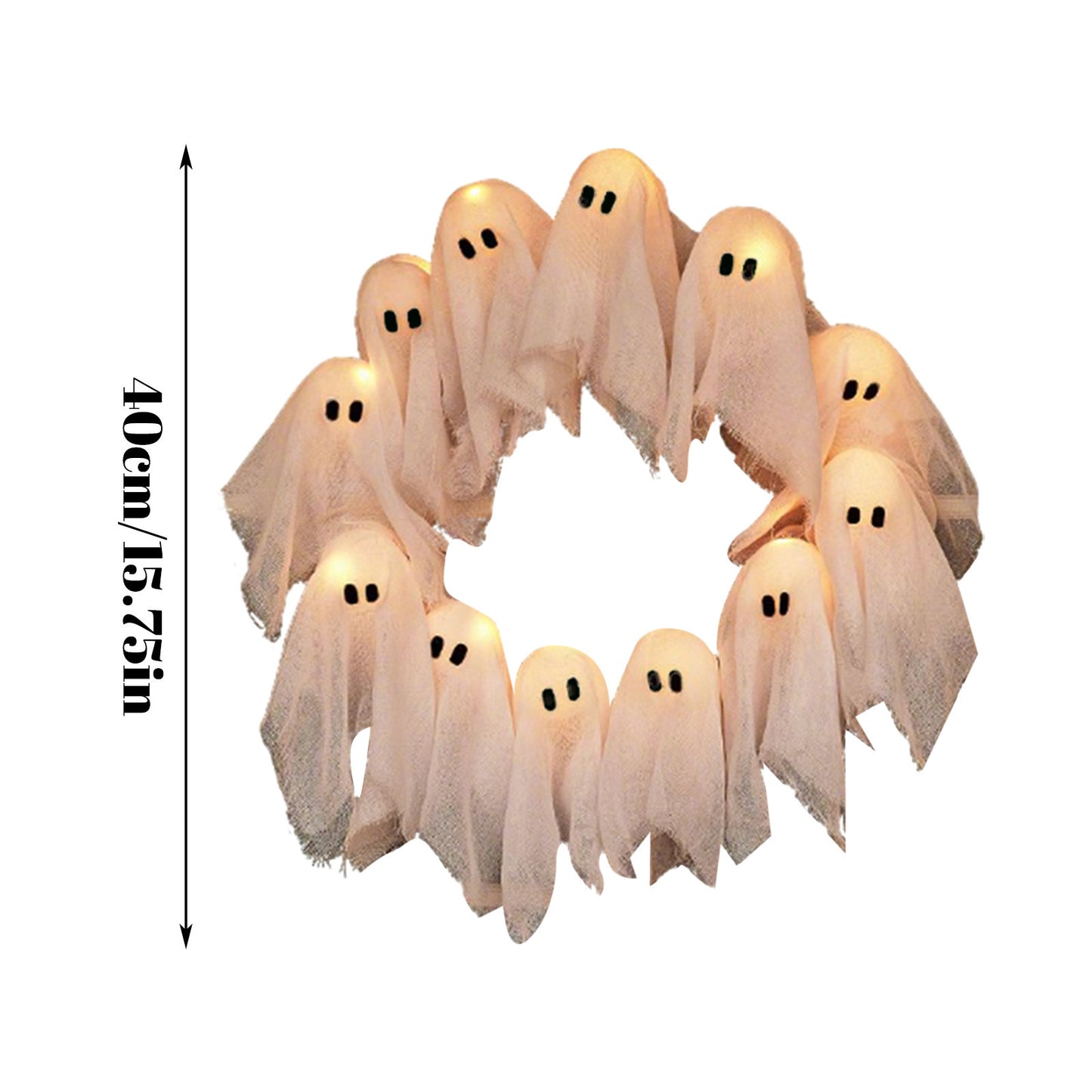Halloween Ghost Garland With Glowing White Ghost Door Decoration