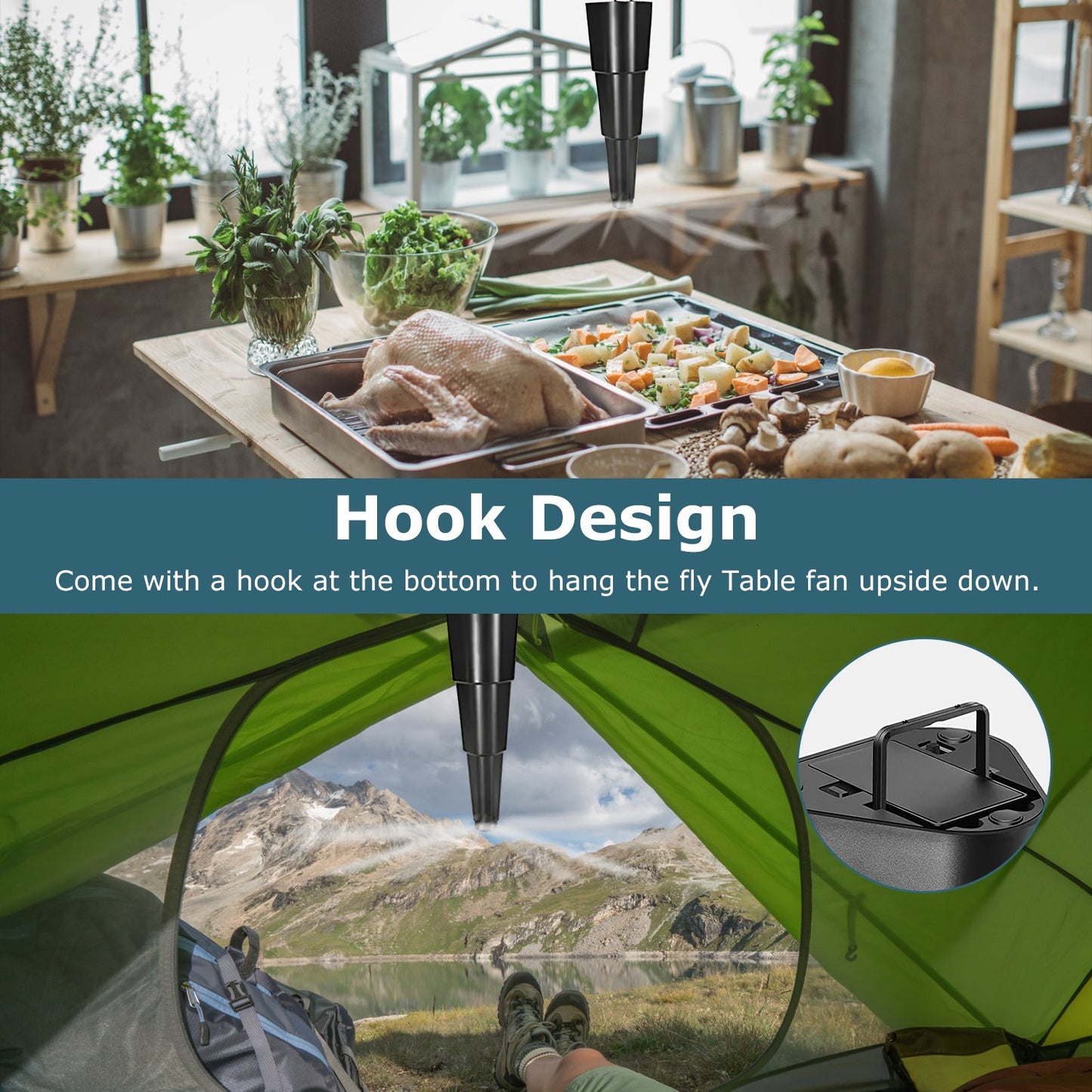 4Pcs Fly Repellent Fan Table Top Battery Powered Bug Deterrent Fan Hanging Food Fans For Party BBQ Picnic Camping