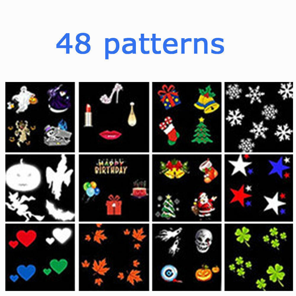 48-Pattern Christmas LED Snow Projector Laser Light – Outdoor Garden & Landscape Decor