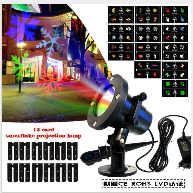 48-Pattern Christmas LED Snow Projector Laser Light – Outdoor Garden & Landscape Decor